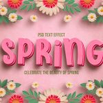 فایل لایه باز افکت متن SPRING فایل لایه باز افکت متن SPRING