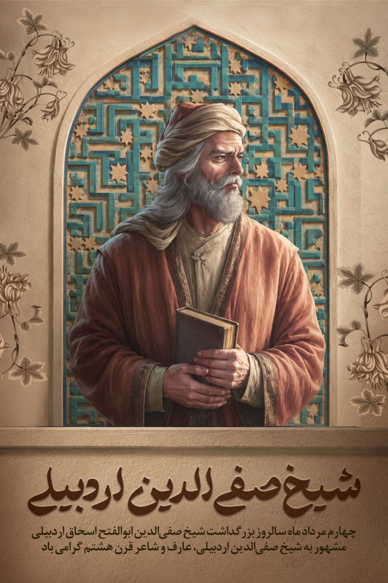 فایل لایه باز بنر سالروز بزرگداشت شیخ صفی الدین اردبیلی