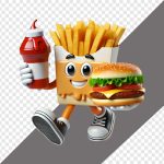 فایل لایه باز شخصیت کارتونی سیب زمینی سرخ شده فایل لایه باز شخصیت کارتونی سیب زمینی سرخ شده