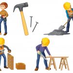 وکتور مجموعه کارگران ساختمانی در حال کارکردن وکتور مجموعه کارگران ساختمانی در حال کارکردن