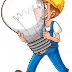وکتور شخصیت کارتونی برق کار با پس زمینه سفید وکتور شخصیت کارتونی برق کار با پس زمینه سفید
