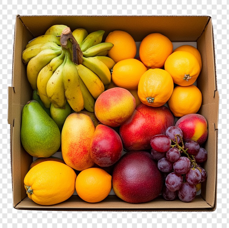 فایل لایه باز میوه های تازه در جعبه