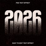 فایل لایه باز افکت متن 2026 فایل لایه باز افکت متن 2026