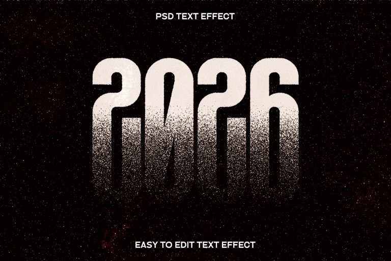 فایل لایه باز افکت متن 2026