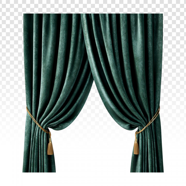 فایل لایه باز پرده مخمل سبز