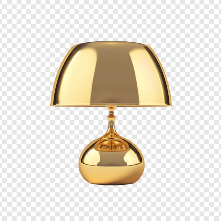 فایل لایه باز آباژور رومیزی طلایی