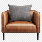 فایل لایه باز مبل راحتی چرم قهوه ای مدرن با کوسن خاکستری فایل لایه باز مبل راحتی چرم قهوه ای مدرن با کوسن خاکستری