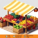 فایل لایه باز تصویر میوه فروشی سیار