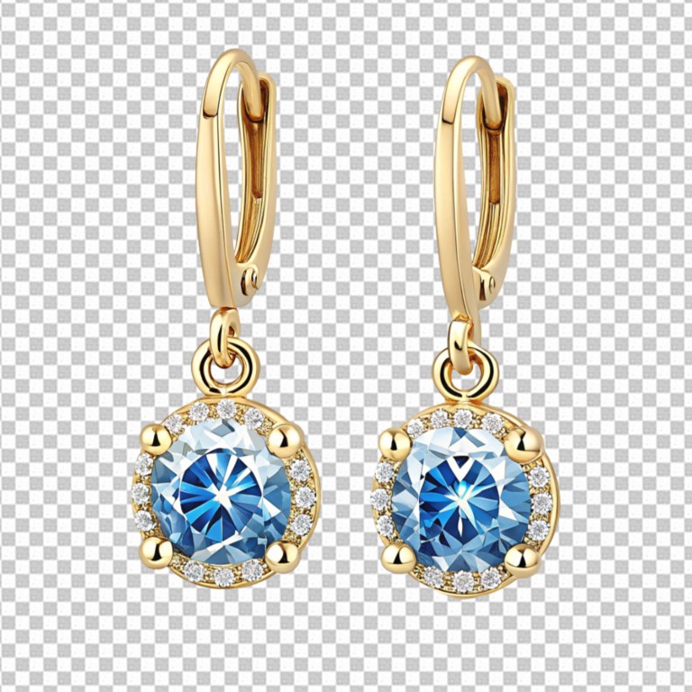 فایل لایه باز گوشواره لوکس یاقوت کبود