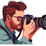 وکتور مرد عکاس درحال عکاسی وکتور مرد عکاس درحال عکاسی