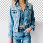 فایل لایه باز تصویر زن با کت جین پوشیده