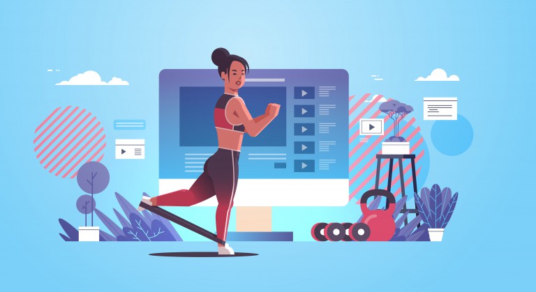 وکتور مفهوم ورزش آنلاین