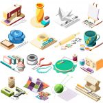 وکتور مجموعه ایزومتریک صنایع دستی وکتور مجموعه ایزومتریک صنایع دستی