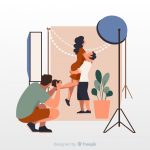 وکتور تصویرسازی با عکاس در حال کار وکتور تصویرسازی با عکاس در حال کار