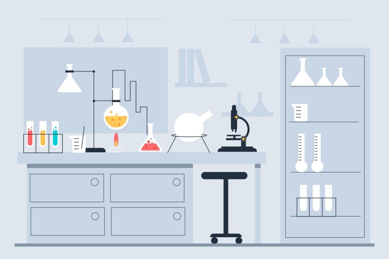 وکتور طراحی اتاق آزمایشگاه