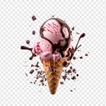 فایل لایه باز بستنی قیفی خوشمزه با سس شکلاتی فایل لایه باز بستنی قیفی خوشمزه با سس شکلاتی