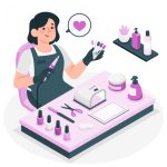 وکتور ناخنکار خانم با تجهیزات
