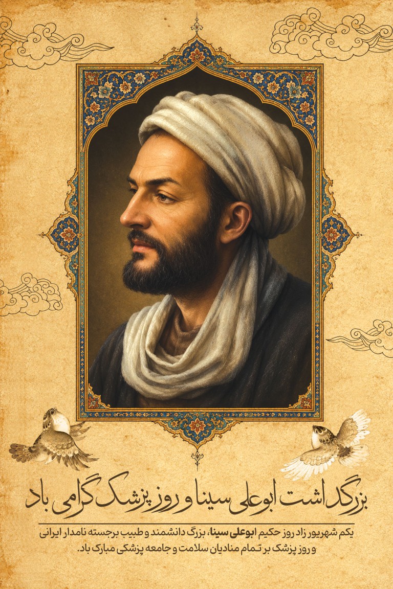فایل لایه باز بنر بزرگداشت ابو علی سینا و روز پزشک