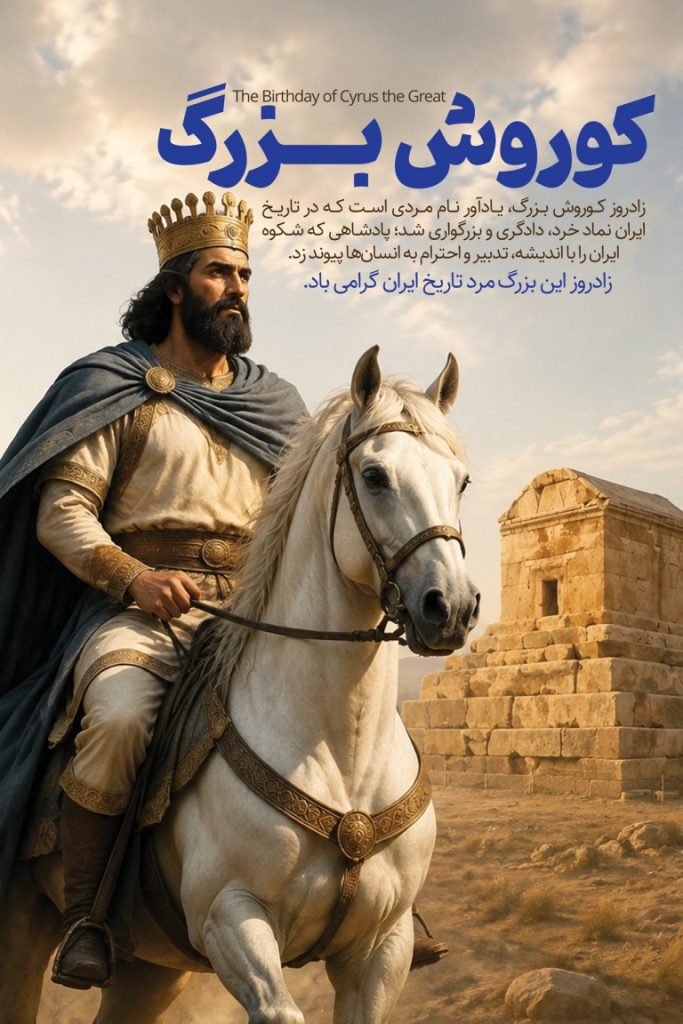 فایل لایه باز بنر زاد روز کوروش بزرگ