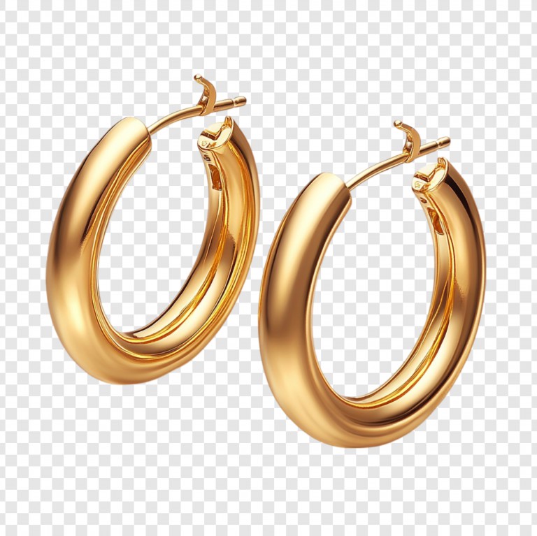 فایل لایه باز گوشواره حلقه ای طلایی