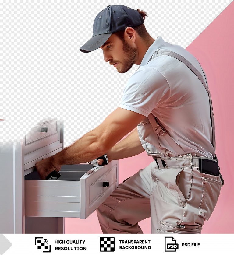 فایل لایه باز تصویر نصاب در حال نصب کابینت