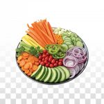 فایل لایه باز بشقاب سبزیجات تازه با هویج خیار پیاز فایل لایه باز بشقاب سبزیجات تازه با هویج خیار پیاز