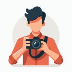 وکتور مرد عکاس با دوربین وکتور مرد عکاس با دوربین