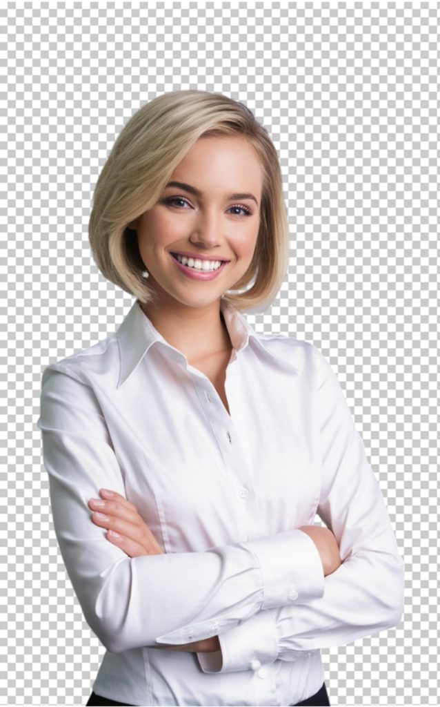فایل لایه باز زن با پیراهن سفید یقه دار