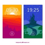 وکتور والپیپر منظره موبایل وکتور والپیپر منظره موبایل