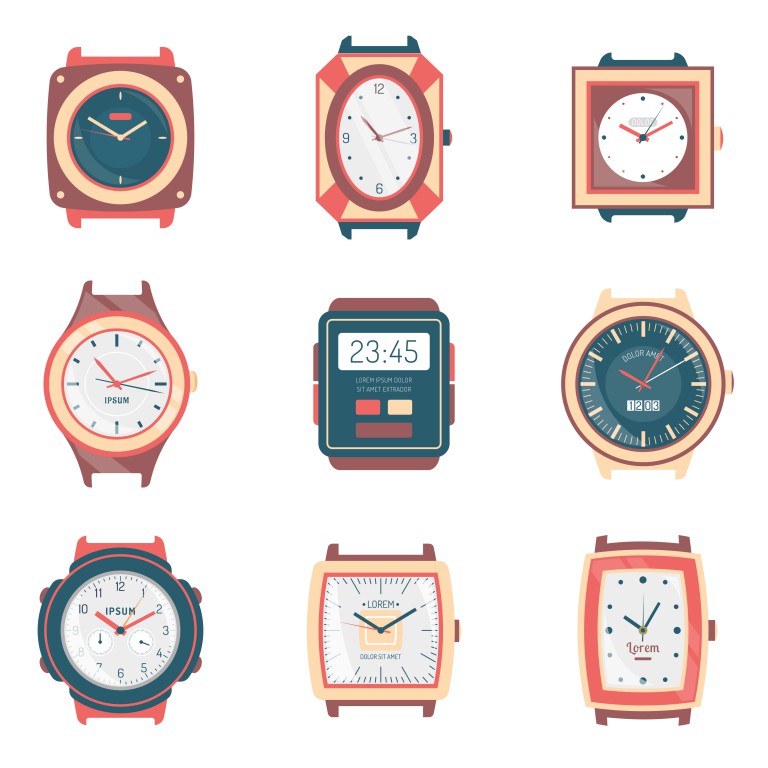 وکتور انواع صفحه نمایشگر ساعت