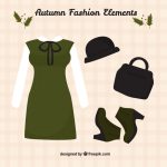 وکتور ست لباس پاییزی زنانه وکتور ست لباس پاییزی زنانه