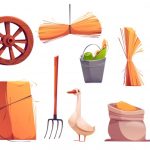 وکتور مجموعه اجزای داخلی انبار مزرعه