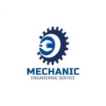 وکتور لوگو مهندسی مکانیک با طراحی تخت