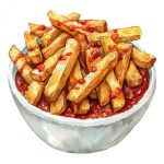 وکتور سیب زمینی سرخ شده با سس