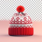 فایل لایه باز کلاه بافتنی قرمز و سفید فایل لایه باز کلاه بافتنی قرمز و سفید