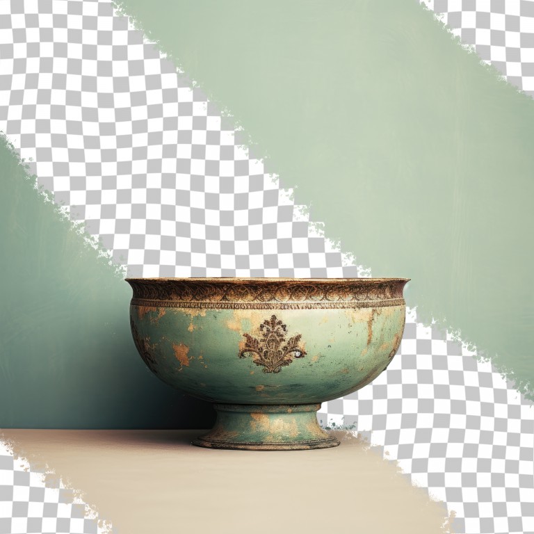 فایل لایه باز کاسه قدیمی با طرح گل
