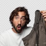 فایل لایه باز مرد جوان ریش دار با شلوار کثیف در دست فایل لایه باز مرد جوان ریش دار با شلوار کثیف در دست