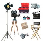 وکتور مجموعه وسایل سینما وکتور مجموعه وسایل سینما