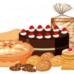 وکتور مجموعه شیرینی های قنادی وکتور مجموعه شیرینی های قنادی