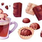 وکتور هات چاکلت با شکلات تخته ای وکتور هات چاکلت با شکلات تخته ای