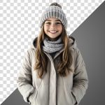 فایل لایه باز پرتره دختر جوان با لباس زمستانی فایل لایه باز پرتره دختر جوان با لباس زمستانی