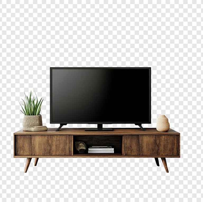 فایل لایه باز میز چوبی با تلویزیون