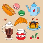وکتور خوراکی های خوشمزه مختلف وکتور خوراکی های خوشمزه مختلف