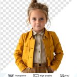 فایل لایه باز دختربچه با کت زرد فایل لایه باز دختربچه با کت زرد