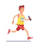 وکتور مرد جوان در حال دویدن ماراتن