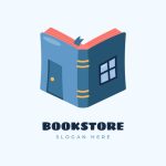 وکتور لوگو کتابفروشی با طرح کتاب و خانه وکتور لوگو کتابفروشی با طرح کتاب و خانه