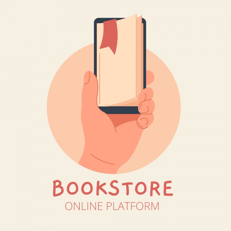 وکتور آرم کتابفروشی با طرح کتاب در دست