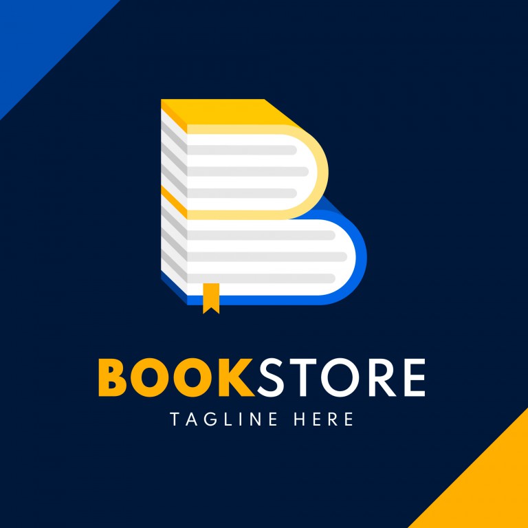 وکتور لوگوی کتابفروشی با طرح تخت