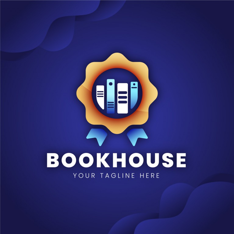 وکتور قالب لوگوی کتابفروشی گرادینت