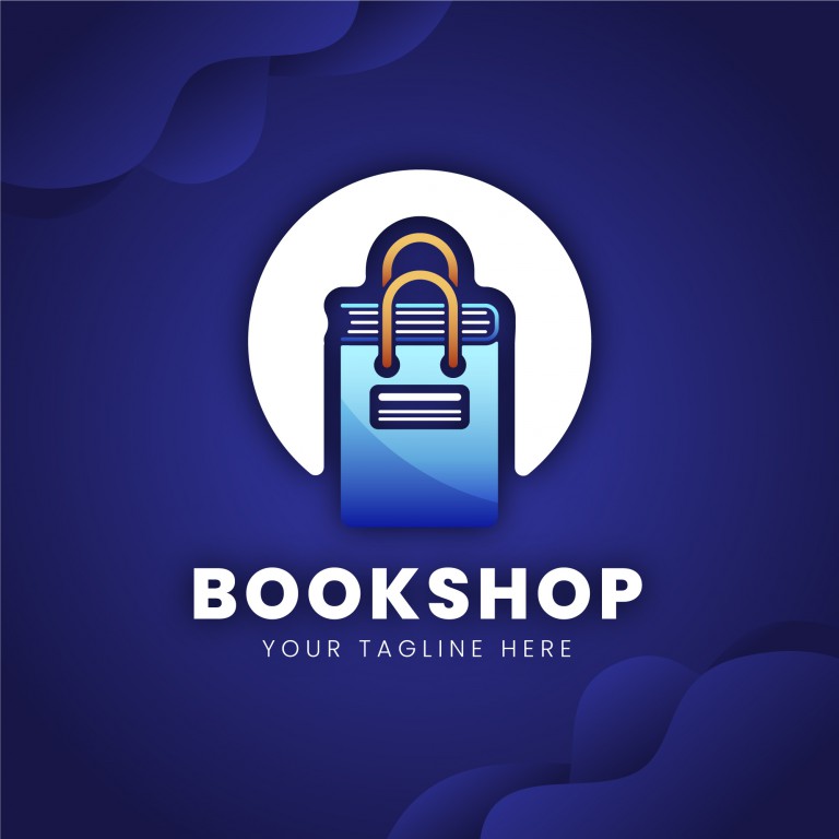 وکتور طرح لوگوی کتابفروشی گرادینت